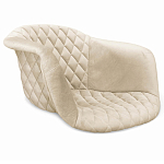 Барный стул со спинкой и подлокотниками на 4-х деревянных ножках Кремовый Велюр Ava Charm варинант исполнения - 2 | Loft Concept во Владивостоке