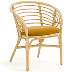 Кресло из ротанга с сиденьем из велюра Vini Rattan Armchair варинант исполнения - 1 | Loft Concept во Владивостоке