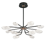 Люстра черного цвета с 12-ю прозрачными плафонами овальной формы Iona chandelier варинант исполнения - 2 | Loft Concept во Владивостоке