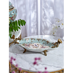 Блюдо овальное из голубого фарфора с ручками в виде бабочек и цветочным рисунком Blue Garden варинант исполнения - 6 | Loft Concept во Владивостоке