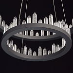 Люстра с двумя кольцами черного цвета с хрустальными элементами QUARTZ CRYSTAL варинант исполнения - 10 | Loft Concept во Владивостоке