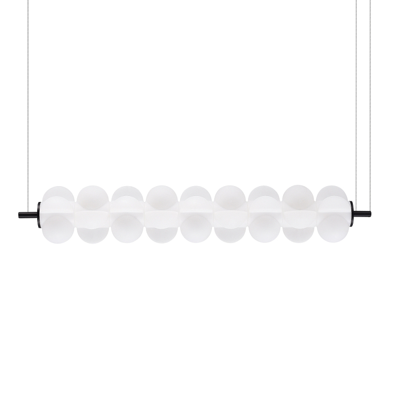 Светодиодный подвесной светильник линейный с белым воздушным плафоном Glowing Cloud Белый Черный во Владивостоке | Loft Concept 