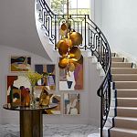 Люстра креативная из дисков цвета латунь Constellation Light and Style варинант исполнения - 5 | Loft Concept во Владивостоке