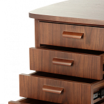 Дизайнерский письменный стол округлой формы с 4-мя ящиками и дверкой с полочками Rili варинант исполнения - 4 | Loft Concept во Владивостоке