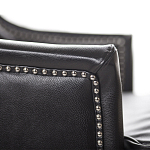 Кресло из натуральной кожи на 4-х деревянных ножках из массива бука Daniel Leather Armchair black варинант исполнения - 4 | Loft Concept во Владивостоке