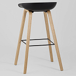 Барный стул на ножках из натурального дерева Boras Black варинант исполнения - 5 | Loft Concept во Владивостоке