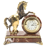 Часы настольные бронзовые с декором в виде коня Horse Stone Clock варинант исполнения - 1 | Loft Concept во Владивостоке