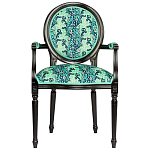 Стул из натурального бука с подлокотниками Ikat Pattern бирюзовый варинант исполнения - 1 | Loft Concept во Владивостоке