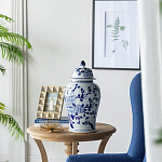 Ваза с крышкой и синим цветочным узором Blue & White Ornament  варинант исполнения - 5 | Loft Concept во Владивостоке