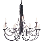 Люстра черного цвета ручной работы с канделябрами и переплетенной проволочной драпировкой Elstead Lighting варинант исполнения - 1 | Loft Concept во Владивостоке