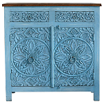 Деревянный резной буфет из массива манго Blue Grey Mango Collection Cupboard варинант исполнения - 1 | Loft Concept во Владивостоке
