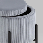 Серо-голубой пуф на черных ножках SANJAY варинант исполнения - 3 | Loft Concept во Владивостоке