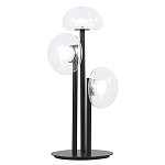 Настольная лампа с тремя прозрачными куполообразными плафонами и черным металлическим основанием Flos Wireline Lighting варинант исполнения - 1 | Loft Concept во Владивостоке