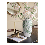 Ваза высокая с зелеными цветочными и птичьими мотивами Vase Inspired by Nature варинант исполнения - 4 | Loft Concept во Владивостоке