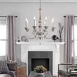 Люстра серебряного цвета с состаренным эффектом и декоративным подвесным шаром Kichler варинант исполнения - 3 | Loft Concept во Владивостоке