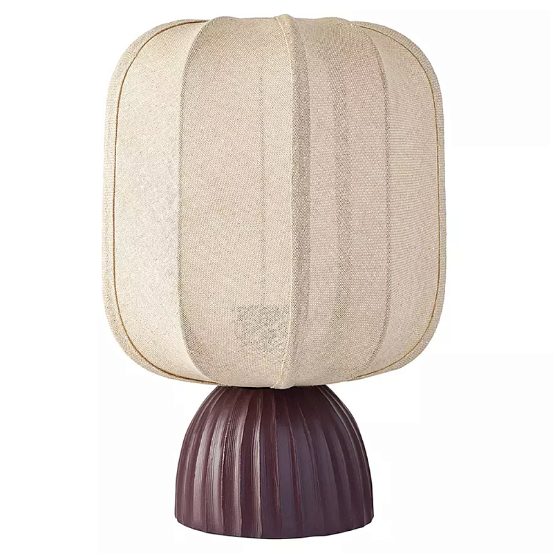 Настольная лампа с фактурным основанием и бежевым тканевым абажуром Modern Textured Table Lamp Бежевый Вишневый Настольная лампа с фактурным основанием и бежевым тканевым абажуром Modern Textured Table Lamp Бежевый Вишневый во Владивостоке | Loft Concept