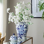 Ваза с крышкой и синим цветочным узором Blue & White Ornament  варинант исполнения - 7 | Loft Concept во Владивостоке