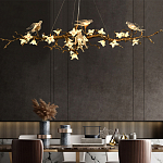 Люстра в виде золотой ветки с цветами и птичками Marvelous Garden варинант исполнения - 4 | Loft Concept во Владивостоке