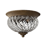 Потолочный светильник с чашеобразным плафоном из толстого волнообразного стекла и широким узорчатым основанием Hinkley варинант исполнения - 9 | Loft Concept во Владивостоке