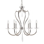 Люстра цвета никель с 6-ю лампами и стеклянными подвесками Elstead Lighting варинант исполнения - 1 | Loft Concept во Владивостоке