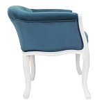 Кресло низкое в стиле прованс Louis French Armchair white and blue velour варинант исполнения - 1 | Loft Concept во Владивостоке