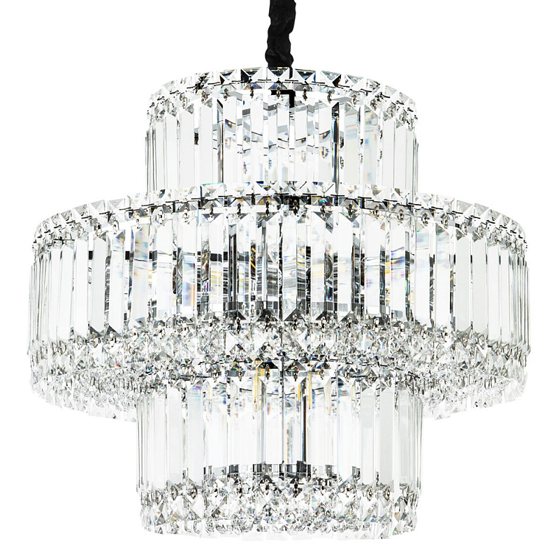 Круглая люстра с хрустальным декором Harmonica Crystal Round Chrome Chandelier Прозрачное Стекло Хром Круглая люстра с хрустальным декором Harmonica Crystal Round Chrome Chandelier Прозрачное Стекло Хром во Владивостоке | Loft Concept