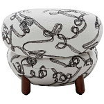 Кресло без подлокотников на деревянных ножках белое с вышивкой Sharp Armchair варинант исполнения - 3 | Loft Concept во Владивостоке