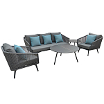 Диван трехместный уличный серый Gray Fiber варинант исполнения - 4 | Loft Concept во Владивостоке