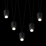 Подвесной светильник черными плафонами на длинных пересекающихся тросах Construction варинант исполнения - 4 | Loft Concept во Владивостоке