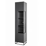 Шкаф-витрина цвета графит с полками и стеклянной дверью Strict Lines варинант исполнения - 1 | Loft Concept во Владивостоке