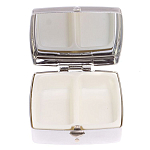 Таблетница карманная квадратная с 2-мя отделениями с зеркалом и накладкой из натуральных камней Малахит Хризоколла Silver Stone Pillboxes варинант исполнения - 3 | Loft Concept во Владивостоке