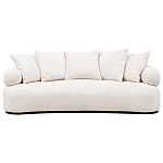 Трехместный диван с обивкой букле молочного цвета Leonois Boucle Sofa варинант исполнения - 1 | Loft Concept во Владивостоке