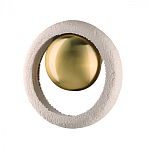 Бра с бежевым текстурным кольцом и латунным шаром в центре Tactile  варинант исполнения - 1 | Loft Concept во Владивостоке