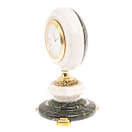 Часы настольные бронзовые из натуральных камней Мрамор и Змеевик Stone Clock варинант исполнения - 8 | Loft Concept во Владивостоке