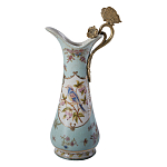 Кувшин с цветочным рисунком и бронзовой ручкой Blue Garden варинант исполнения - 1 | Loft Concept во Владивостоке