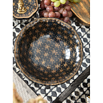 Блюдо черного цвета из фрафора на бронзовых ножках Eden Garden porcelain and bronze варинант исполнения - 4 | Loft Concept во Владивостоке