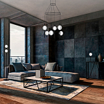 Люстра светодиодная с 6-ю сферическими стеклянными плафонами Splatter варинант исполнения - 5 | Loft Concept во Владивостоке