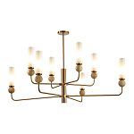 Люстра на штанге с 8-ю цилиндрическими матовыми плафонами и шарами из камня Orb Essence варинант исполнения - 8 | Loft Concept во Владивостоке