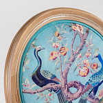 Полукресло из массива бука с сиденьем из экокожи и цветочным принтом на спинке Chinoiserie Garden Chair варинант исполнения - 4 | Loft Concept во Владивостоке