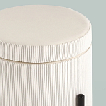 Молочный пуф на черных ножках SANJAY варинант исполнения - 4 | Loft Concept во Владивостоке