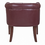 Кресло низкое из натуральной кожи на 4-х деревянных ножках из массива бука Chloe Leather Armchair vine варинант исполнения - 3 | Loft Concept во Владивостоке