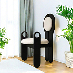 Стул черный из дерева с круглой спинкой Chair in Neoclassical Style варинант исполнения - 3 | Loft Concept во Владивостоке