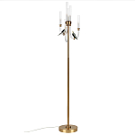 Торшер с 2-мя фигурками птиц на изогнутых прозрачных трубках Ganthea варинант исполнения - 4 | Loft Concept во Владивостоке