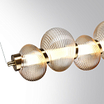 Подвесной светильник линейный с 7-ю рифлеными стеклянными шарами Marcelh Light варинант исполнения - 5 | Loft Concept во Владивостоке