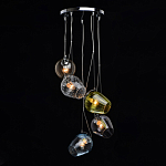 Люстра каскадная с 5-ю разноцветными стеклянными плафонами Kaleido варинант исполнения - 3 | Loft Concept во Владивостоке