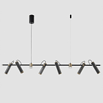 Люстра с 8-ю цилиндрическими плафонами на магнитном креплении и черным металлическим основанием Bronze Concert варинант исполнения - 1 | Loft Concept во Владивостоке