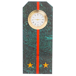 Часы погон ВС подарочные настольные из натурального камня Змеевик Military Clock варинант исполнения - 16 | Loft Concept во Владивостоке
