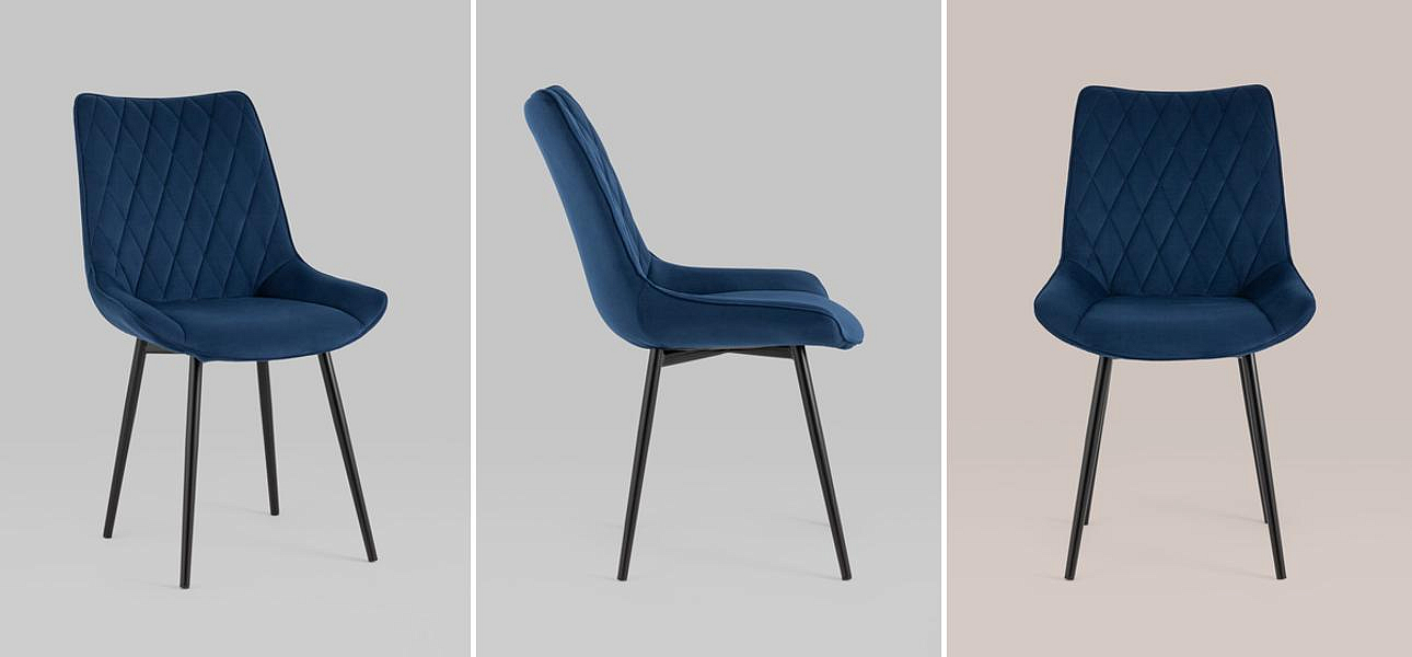 Стул Seoul S Chair Синий велюр Стул Seoul S Chair Синий велюр - Loft-Concept во Владивостоке