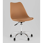 Офисный стул на металлическом основании EGGERY Brown пластик варинант исполнения - 1 | Loft Concept во Владивостоке