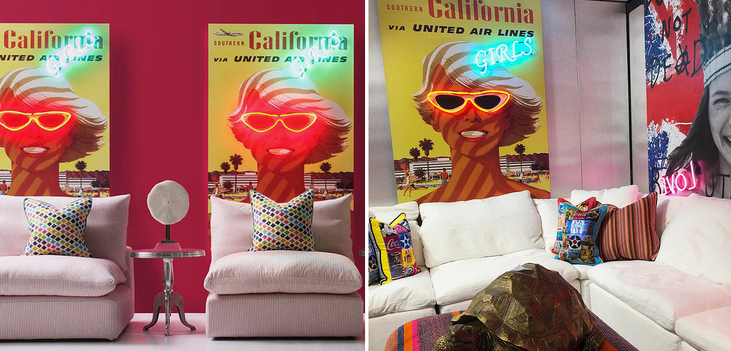 Неоновый Ретро Постер California Girls Неоновый Ретро Постер California Girls - Loft-Concept во Владивостоке